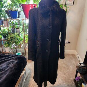 Boucle' Black Winter Coat